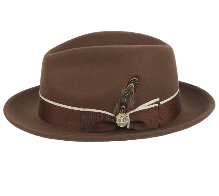 Steven Land Men's Brown Fine Australian Wool Fedora Hat