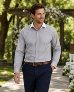 Steven Land Mens Solid Silver Contrast Spread Collar French Cuff Cotton Stretch Dress Shirt