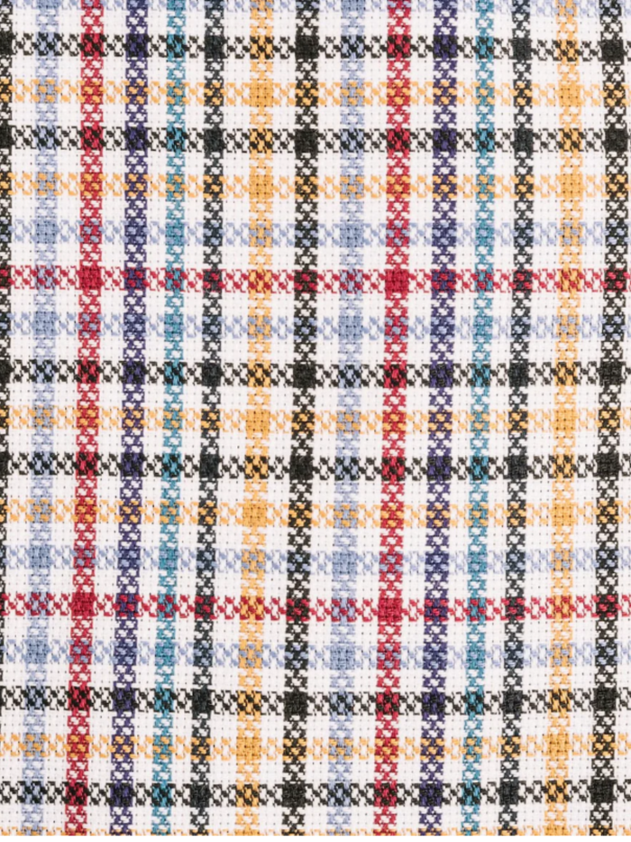 Steven Land Multicolor Plaid Spread Collar Slim Fit Wrinkle & Shrink Free Cotton Dress Shirt