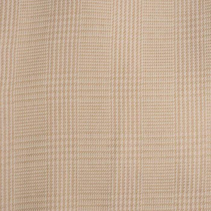 Steven Land Sand Plaid Spread Collar French Cuffs Wrinkle & Shrink Free Cotton Dress Shirt - The Suit Depot