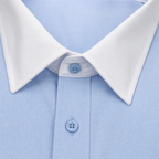 Steven Land Solid Light Blue Contrast Spread Collar Classic Fit French Cuff Cotton Stretch Dress Shirt