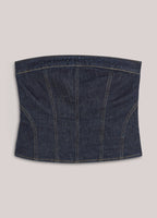 Summum Woman Corset with Rhinestones - Night Blue Denim