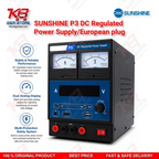 SUNSHINE P3 DC Regulated Power Supply – 5V/8.4V/15V Dual Display (European Plug)