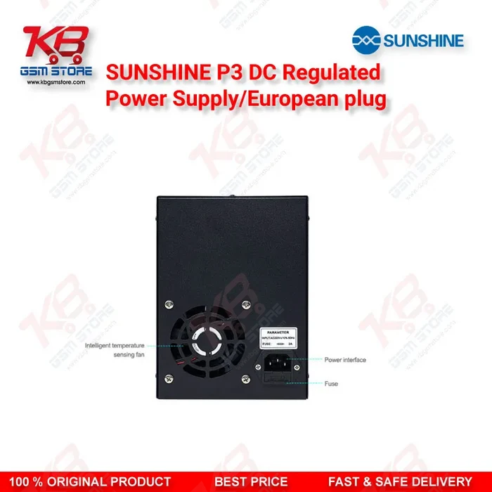 SUNSHINE P3 DC Regulated Power Supply – 5V/8.4V/15V Dual Display (European Plug)