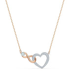 Swarovski Infinity Heart Necklace – White Crystal & Rose Gold - Shoppers-kart.com