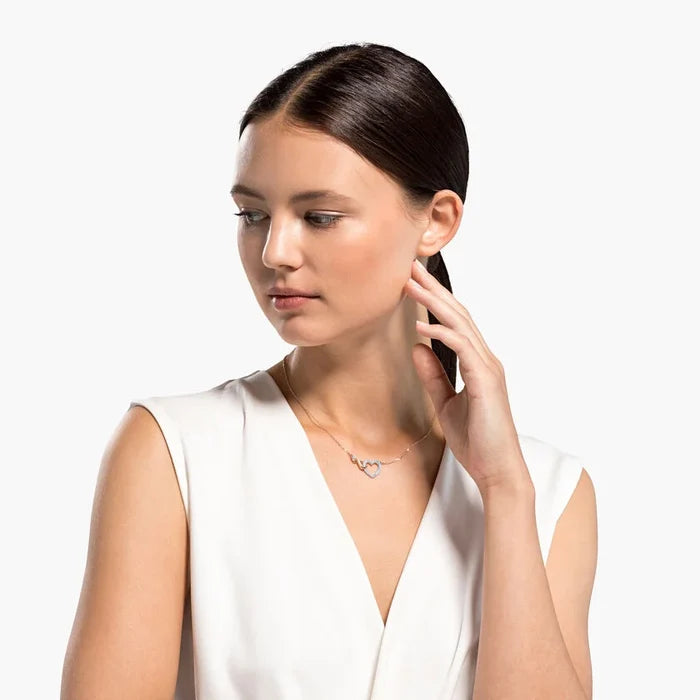Swarovski Infinity Heart Necklace – White Crystal & Rose Gold - Shoppers-kart.com