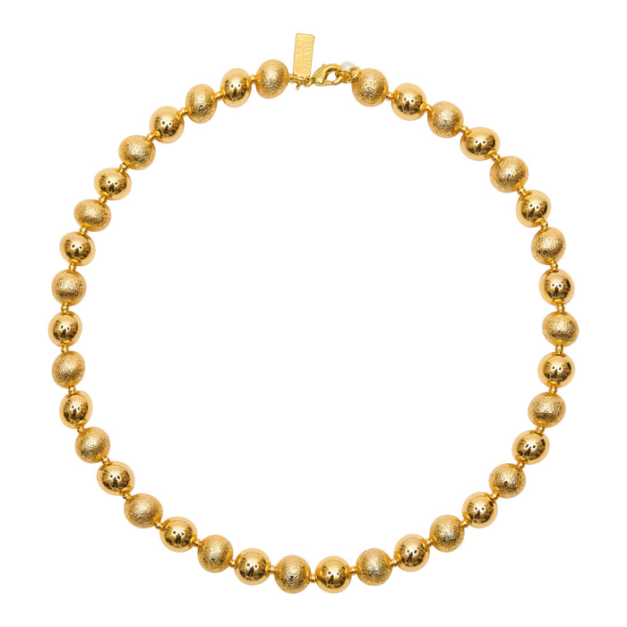 Talis Chains Textured Ball Bead Choker - Gold