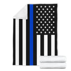 Thin Blue Line Flag Throw Blanket - BC1