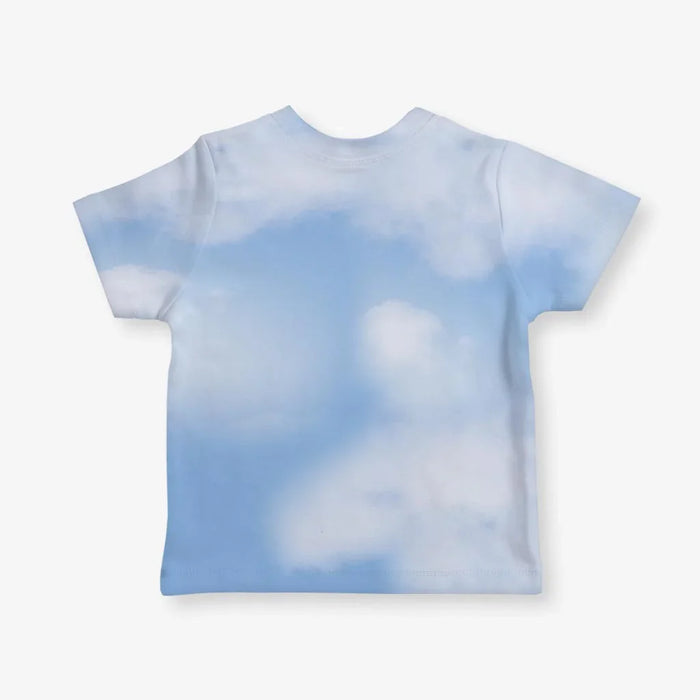 Thomas the Dank Engine Kid's Tee - The jarring superimposition of a photorealistic charcoal graphite (#36454F) rap legend's face onto the boiler of a locomotive cerulean (#007ACC) steam engine.