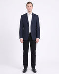 Tommy Hilfiger Solid Navy Blue Classic Fit Notch Lapel Wool 2-Button Blazer