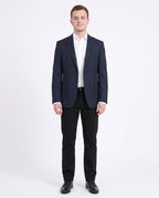 Tommy Hilfiger Solid Navy Blue Classic Fit Notch Lapel Wool 2-Button Blazer