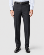 Tovaglia Classic Fit Solid Black Tonal Plaid Wool Dress Pants