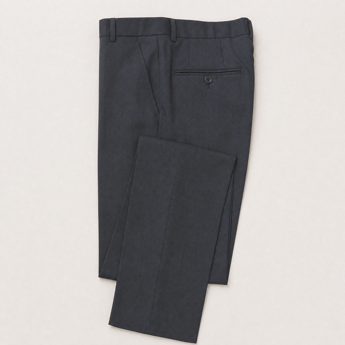 Tovaglia Classic Fit Solid Black Tonal Plaid Wool Dress Pants