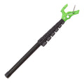 TRANGO Beta Stick Evo, a black collapsible climbing stick with a bright green clipping mechanism.
