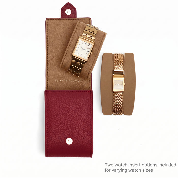 Travel Single Watch Pouch Garnet Red