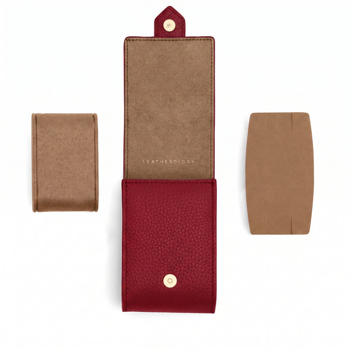 Travel Single Watch Pouch Garnet Red