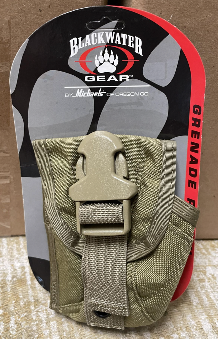 USGI Single Frag MOLLE Grenade Pouch – Khaki Cordura Nylon, 3.75"x3"x2", Made in USA