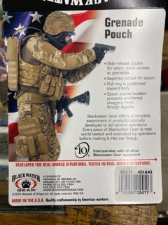 USGI Single Frag MOLLE Grenade Pouch – Khaki Cordura Nylon, 3.75"x3"x2", Made in USA