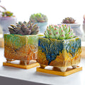 Vintage Oil Painting Square Planters