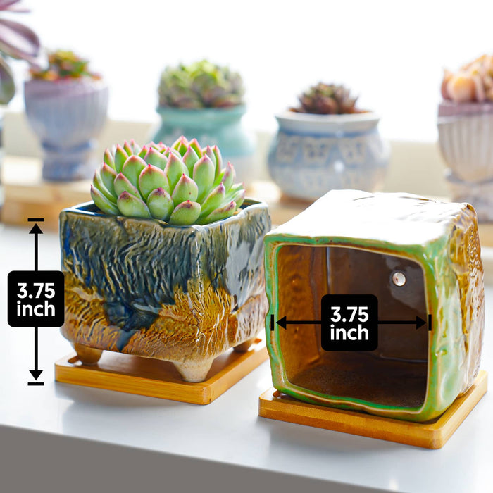 Vintage Oil Painting Square Planters