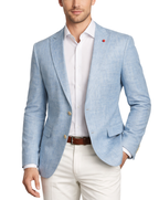 Vitali Textured Sky Blue Modern Fit Peak Lapel 2-Button Sport Coat