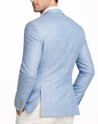 Vitali Textured Sky Blue Modern Fit Peak Lapel 2-Button Sport Coat