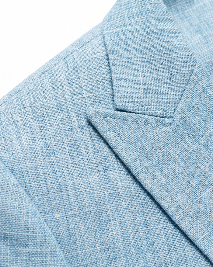 Vitali Textured Sky Blue Modern Fit Peak Lapel 2-Button Sport Coat