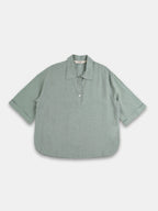 Women's 100% Linen Boxy Fit Blouse Green