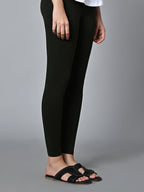 Women's Cotton Elastane Slim Fit Knit Tights Green