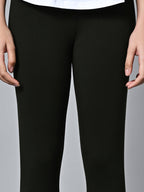 Women's Cotton Elastane Slim Fit Knit Tights Green