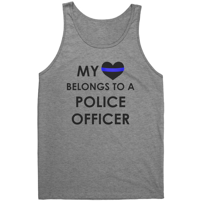 Women's My Heart Belongs To A Police Officer - Tank Top - AS1