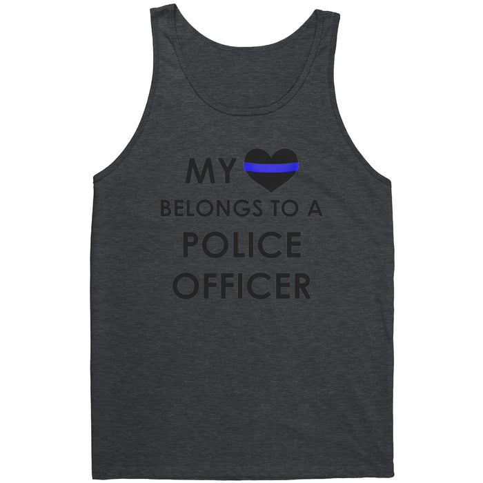 Women's My Heart Belongs To A Police Officer - Tank Top - AS1