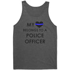 Women's My Heart Belongs To A Police Officer - Tank Top - AS1