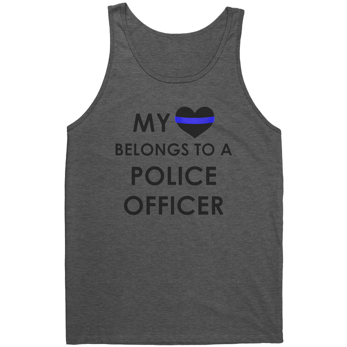 Women's My Heart Belongs To A Police Officer - Tank Top - AS1