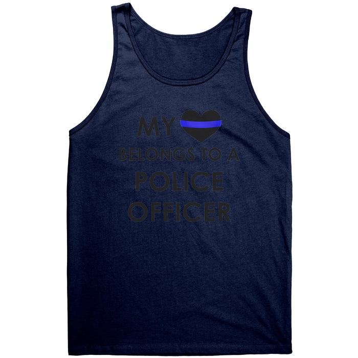 Women's My Heart Belongs To A Police Officer - Tank Top - AS1