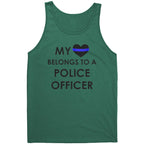 Women's My Heart Belongs To A Police Officer - Tank Top - AS1