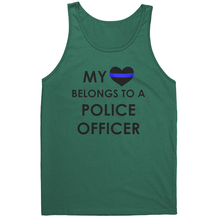 Women's My Heart Belongs To A Police Officer - Tank Top - AS1