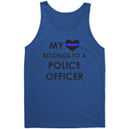 Women's My Heart Belongs To A Police Officer - Tank Top - AS1
