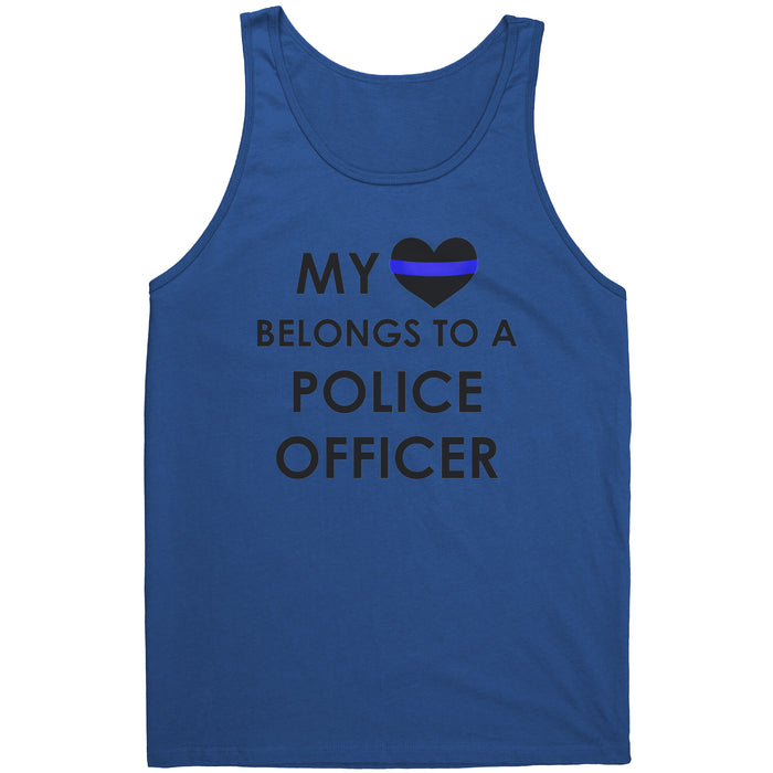 Women's My Heart Belongs To A Police Officer - Tank Top - AS1