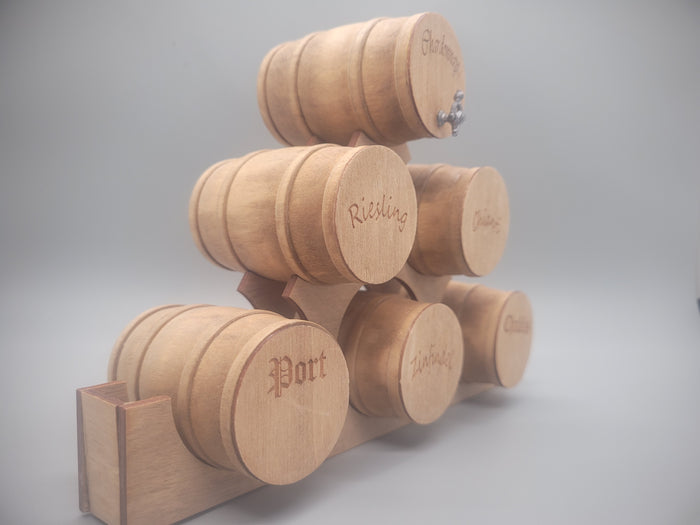 Wooden Barrel Display Stand 6 Tier - Large Assorted Wines