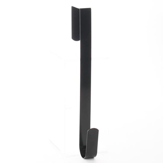 this black metal door hanger allows you to hang your holiday wreaths