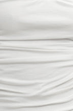 White Cotton Ruched Vest Top - Bascora