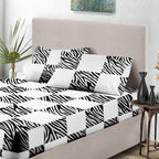 Zebra Print - White Chex Fitted Sheets